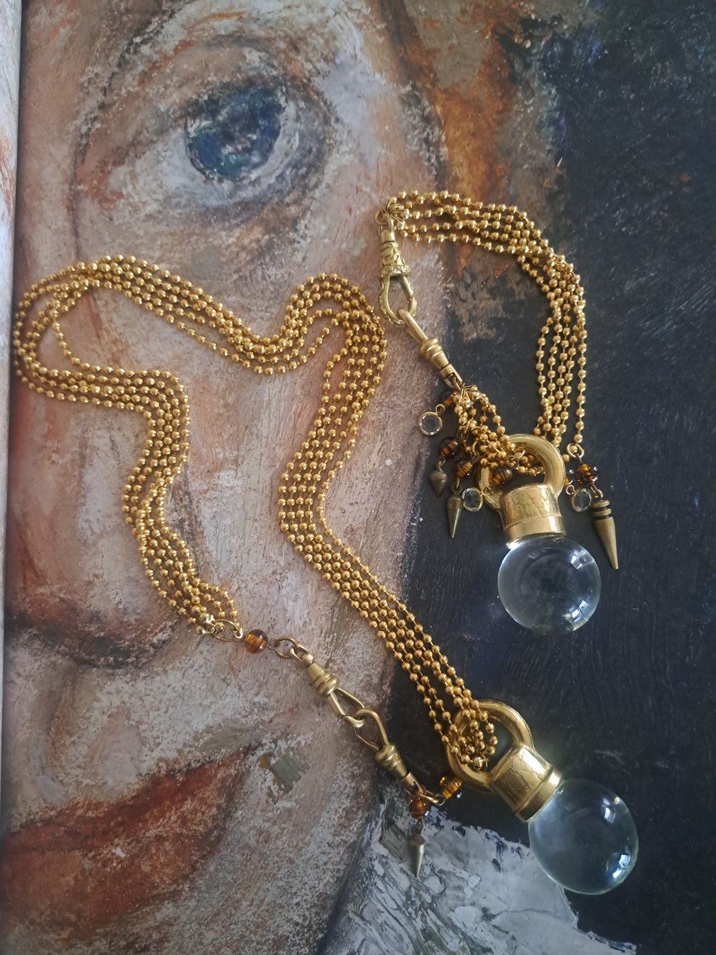 5 Strand Czech Crystal Orb Pendant