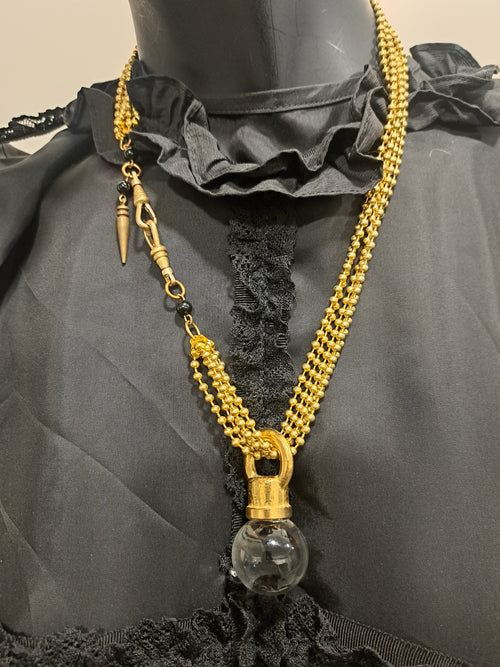 5 Strand Czech Crystal Orb Pendant