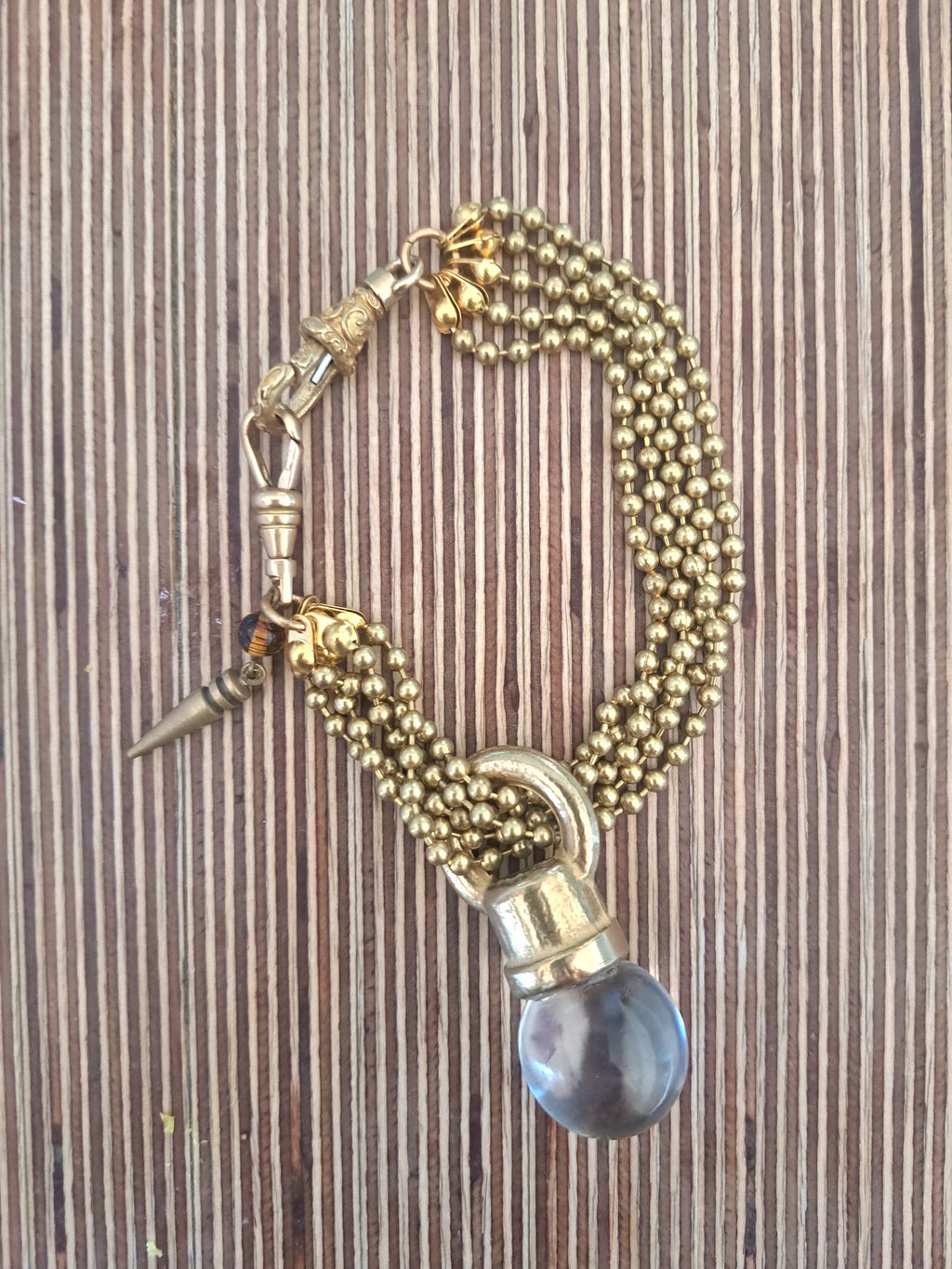 KRT 5 Strand Bracelet Czech Crystal Orb, Vintage Charms & Vintage Swarovski