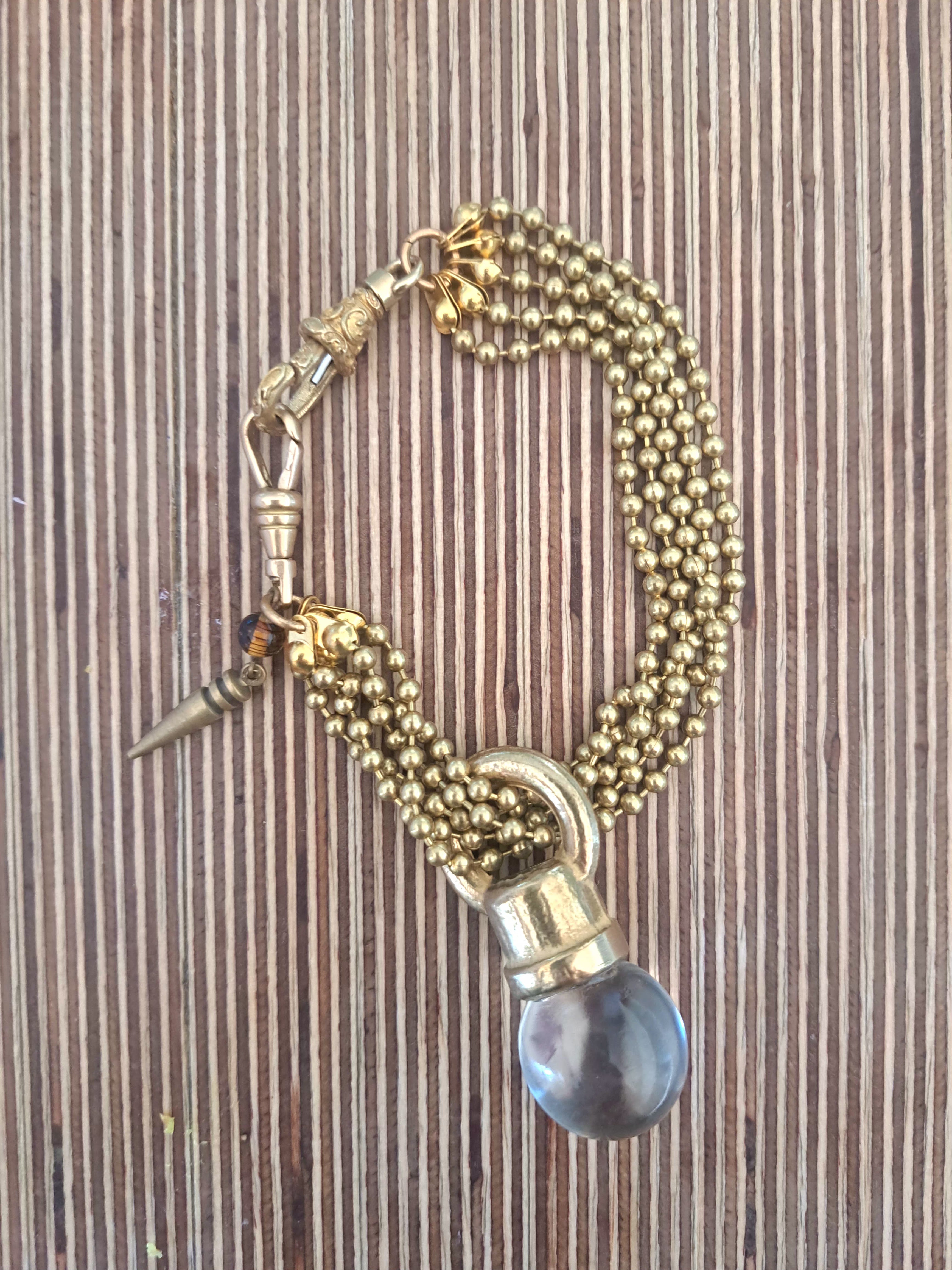 KRT 5 Strand Bracelet Czech Crystal Orb, Vintage Charms & Vintage Swarovski