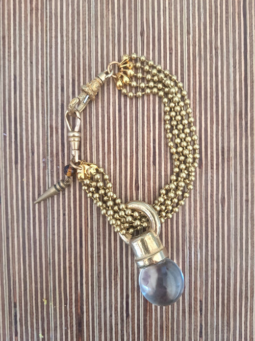 KRT 5 Strand Bracelet Czech Crystal Orb, Vintage Charms & Vintage Swarovski
